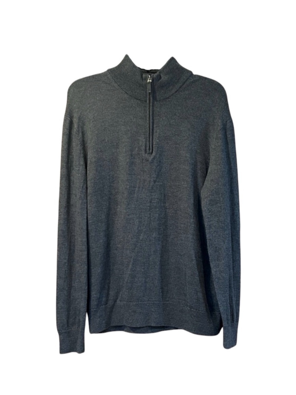UNTUCKit Belguardo 1/4 Zip Sweater Mens Large L Dark Gray 100% Merino Wool 31811